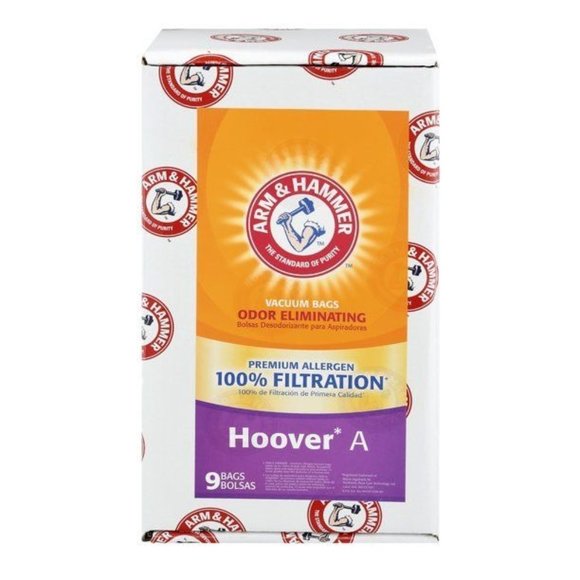 Arm & Hammer Hoover Type A 63025A Premium Paper vacuum Bag - 9 Pack - Picture 1 of 3